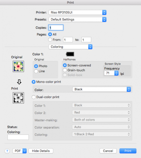 How to: Print on a Riso RP Directly from Mac OS X | stencil.wiki